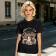 Olive graphic t-shirt with 'Don't Fight Your Demons' cat art