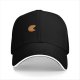 Black Baseball Cap With Retro Pac-Man Graphic Design