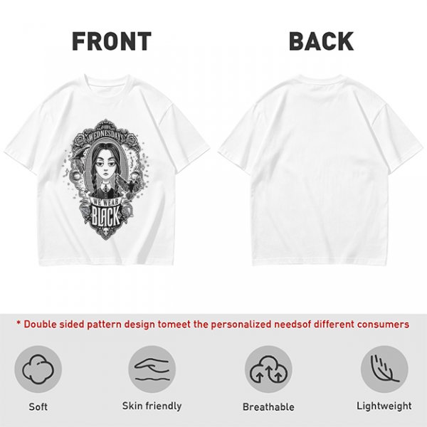 Olive Wednesday Addams We Wear Black Graphic T-Shirt