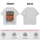 Olive T-shirt with Artistic Swirling Scene Print Featuring a Silhouetted Figure