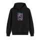 Black Hoodie with Anime Character Breaking Through Wall Art Print
