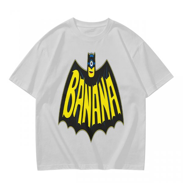 Olive green t-shirt with banana bat logo graphic