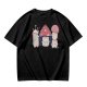 Olive Green T-Shirt With Cute Mushroom Creature Graphic