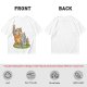 Olive T-Shirt With Whimsical Forest Creature Artwork Print