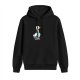 Black Hoodie With Cute Cartoon Goose Wearing Tie And Backpack