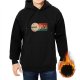 Black hoodie with retro flat earth eclipse graphic print