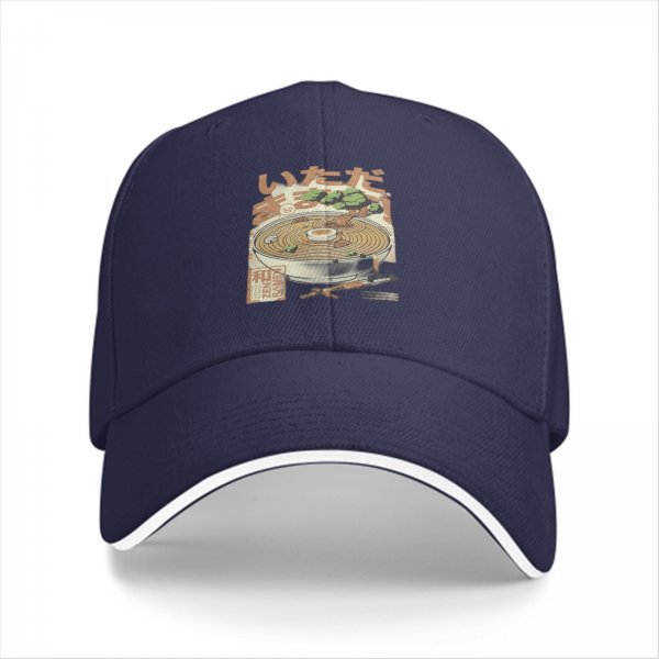 Black Baseball Cap With Japanese Ramen Bonsai Art Print