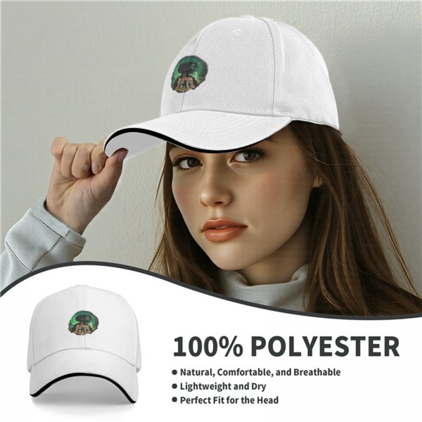 Black baseball cap with Attack on Titan anime graphic print