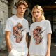 Olive T-shirt with Sushi Dragon Chopstick Art Print