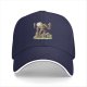 Black baseball cap with giant robot and small figures graphic