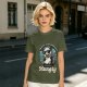 Olive graphic tee with sarcastic hungry opossum in sunglasses