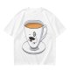 Olive Green T-Shirt With Dapper Cartoon Teacup Graphic