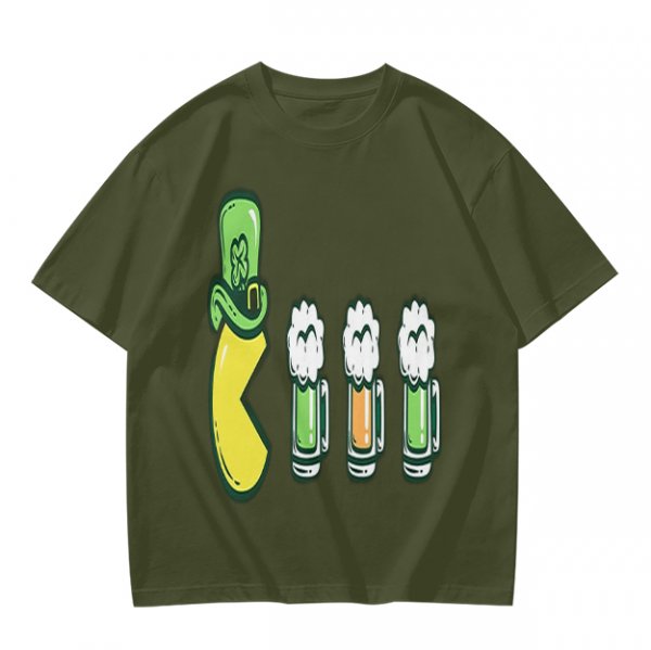 St. Patrick's Day Beer and Leprechaun Hat Graphic T-Shirt