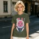 Olive T-Shirt with Princess Mononoke Mask and Kodama Print
