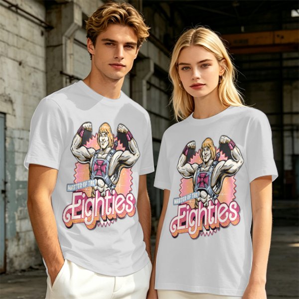 Olive T-Shirt Featuring He-Man Master of the Eighties Graphic