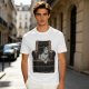 Olive Green T-Shirt With Cat In Armchair Graphic Print