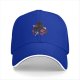 Black baseball cap with anime silhouette and star graphic design