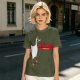 Olive T-Shirt With Metal Goose Solid Parody Graphic Print