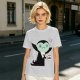Olive T-Shirt With Tired Vampire Holding Bat Mug Graphic