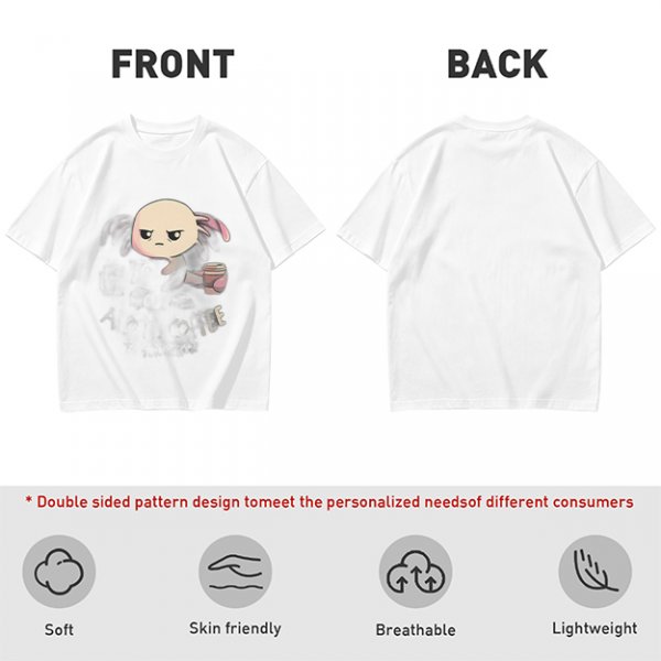 Olive T-shirt with Grumpy Axolotl Holding Coffee Print