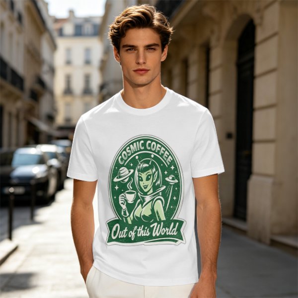 Cosmic Coffee Out of this World Alien T-Shirt