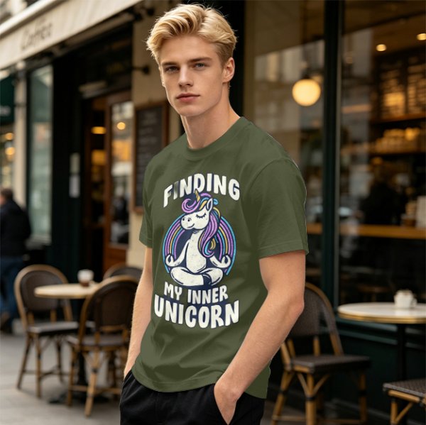 Finding My Inner Unicorn Meditating Graphic T-Shirt