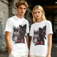 Olive T-Shirt With Cute Raccoon And Shadow Monster Graphic