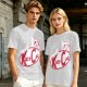 Olive green t-shirt with Kitty Cat graphic print