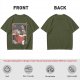 Olive t-shirt with playful kittens in takeout noodle box graphic