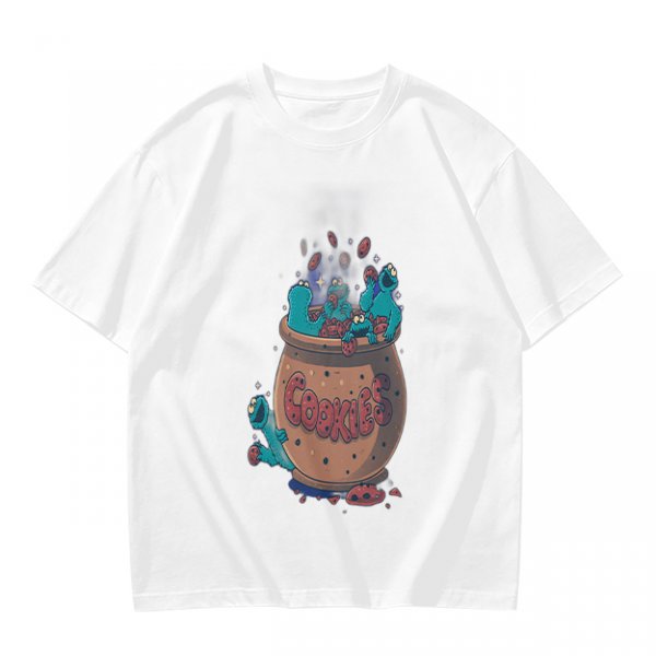 Olive T-Shirt With Cookie Monster Cookie Jar Graphic