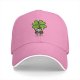Black baseball cap with ladybug and four-leaf clover graphic