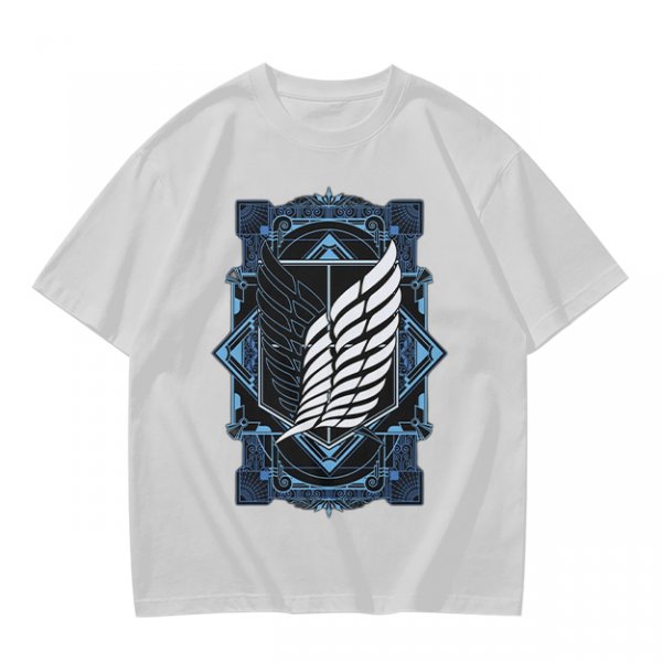 Olive T-Shirt With Attack on Titan Survey Corps Wings Print
