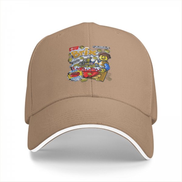 Black Baseball Cap With Lego Brix Graphic Print