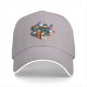 Black baseball cap with playful cats in a Rubik's cube graphic