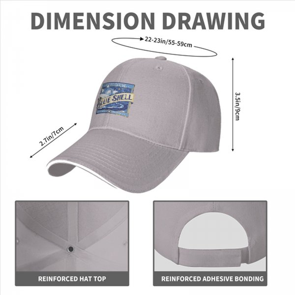 Black Baseball Cap with Blue Shell Brewing Co Mushroom White IPA Print