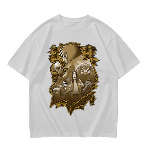 Olive T-Shirt with Fantasy Character Group Graphic Print