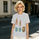 Olive Graphic Tee With Falling Cat Comets And Earth Artwork