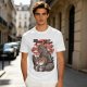 Olive T-shirt with Godzilla eating ramen graphic