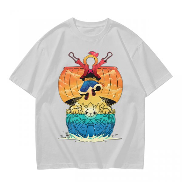 One Piece Thousand Sunny Ship Graphic Olive T-Shirt