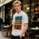 Olive Graphic T-Shirt with 'Functioning Because Of Coffee' Retro Print