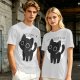 Olive T-Shirt With Sorry I Can't Black Cat Graphic Print