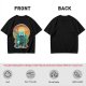Olive Green T-Shirt With Fantasy Hero Silhouette Landscape Art