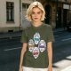 Olive T-Shirt With Golden Girls Ninja Turtle Masks Graphic