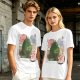 Olive T-Shirt with Totoro Cherry Blossom Stamp Art Print
