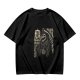 Olive graphic t-shirt with grim reaper and 'You Got Plans?' print