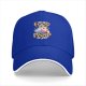 Black baseball cap with funny pigeon pizza 'give me food or i will poop on you' print