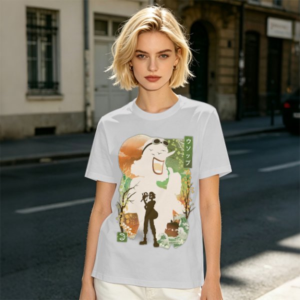 Anime Themed Graphic T-Shirt With Whimsical Character Artwork