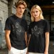 Olive T-Shirt With Dark Crow Holding Knife Graphic Print