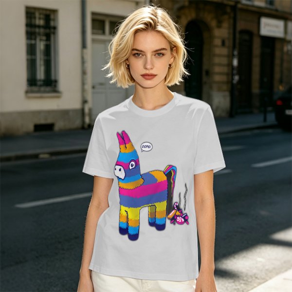 Oops Donkey Pinata Graphic Olive Green T-Shirt
