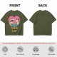 Olive Graphic T-Shirt with Raccoon and Opossum Trash Love Design